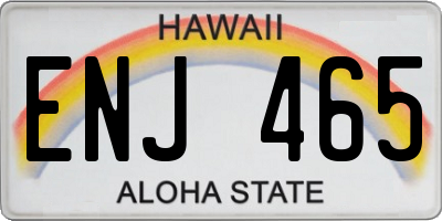 HI license plate ENJ465