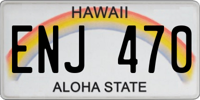 HI license plate ENJ470