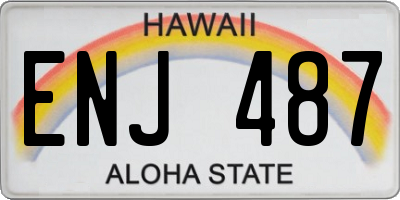 HI license plate ENJ487