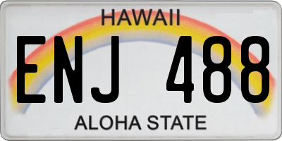 HI license plate ENJ488