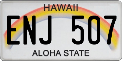 HI license plate ENJ507