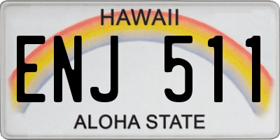 HI license plate ENJ511