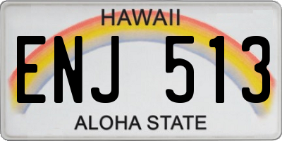 HI license plate ENJ513