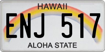 HI license plate ENJ517