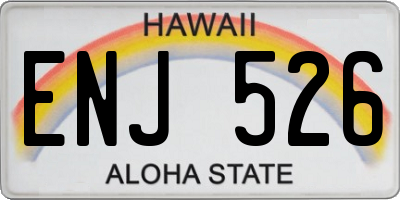 HI license plate ENJ526
