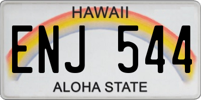 HI license plate ENJ544