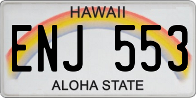 HI license plate ENJ553