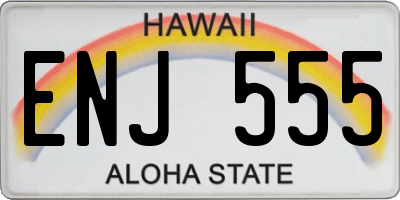 HI license plate ENJ555