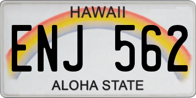 HI license plate ENJ562