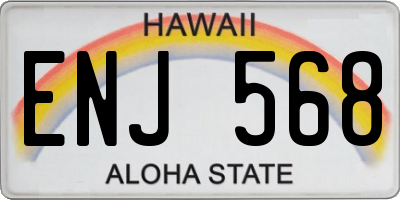 HI license plate ENJ568