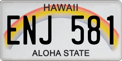 HI license plate ENJ581