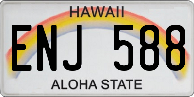 HI license plate ENJ588