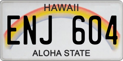 HI license plate ENJ604