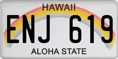 HI license plate ENJ619