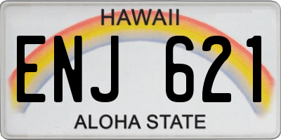 HI license plate ENJ621