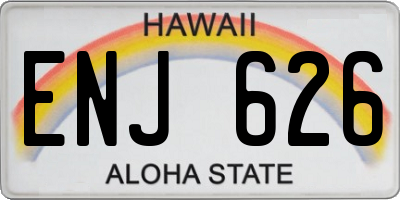 HI license plate ENJ626