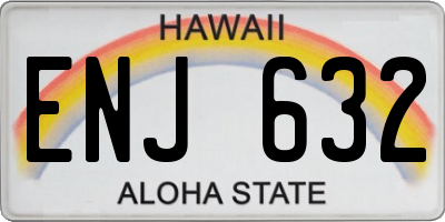 HI license plate ENJ632