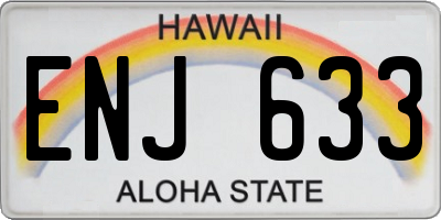 HI license plate ENJ633