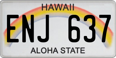 HI license plate ENJ637
