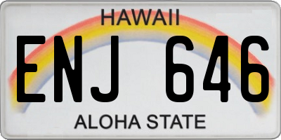 HI license plate ENJ646