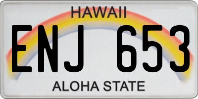HI license plate ENJ653