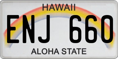 HI license plate ENJ660