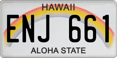 HI license plate ENJ661