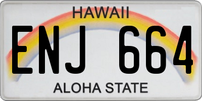 HI license plate ENJ664