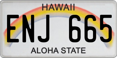 HI license plate ENJ665