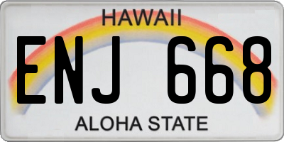HI license plate ENJ668
