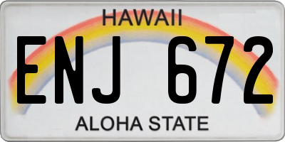 HI license plate ENJ672