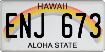 HI license plate ENJ673