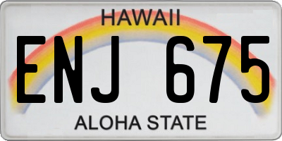 HI license plate ENJ675
