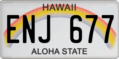 HI license plate ENJ677