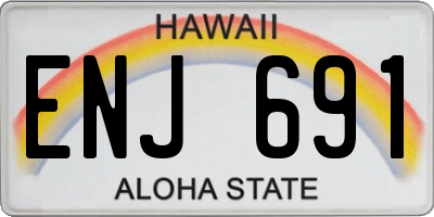 HI license plate ENJ691