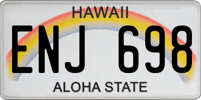 HI license plate ENJ698