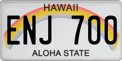 HI license plate ENJ700