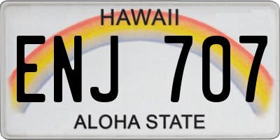 HI license plate ENJ707
