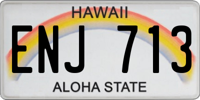 HI license plate ENJ713