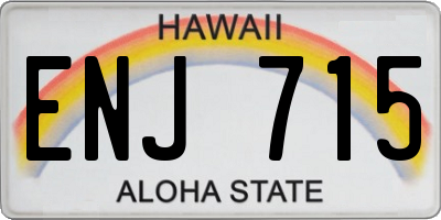 HI license plate ENJ715