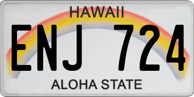 HI license plate ENJ724