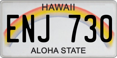HI license plate ENJ730