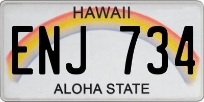 HI license plate ENJ734