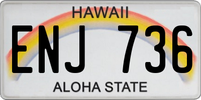 HI license plate ENJ736