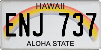 HI license plate ENJ737