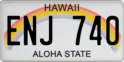 HI license plate ENJ740