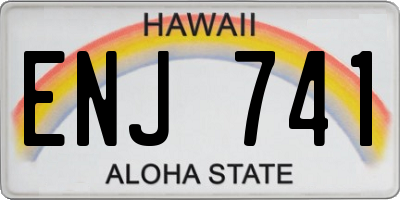 HI license plate ENJ741