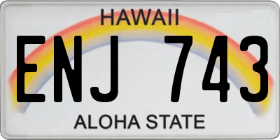 HI license plate ENJ743