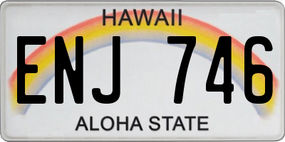 HI license plate ENJ746