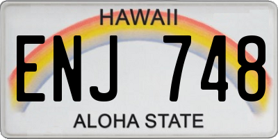 HI license plate ENJ748